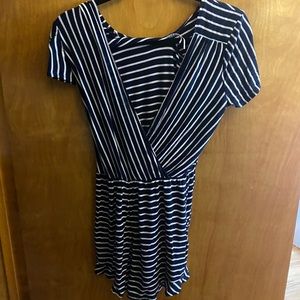 Urban Outfitters Striped Romper - Navy